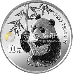 1995版熊貓金銀鉑及雙金屬紀念幣1/10盎司圓形鉑質(zhì)紀念幣