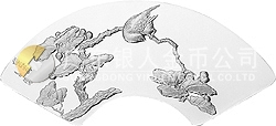 明清扇畫紀念銀幣1盎司扇形銀質紀念幣