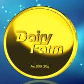 2015年3月訂制  香港萬寧千足金純金紀(jì)念金牌黃金金牌鑄造