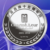 2015年12月定做　香蔓品牌十五周年慶純銀紀(jì)念銀章定做