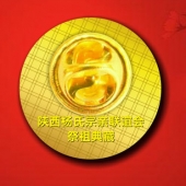 2016年3月生產(chǎn)　制作陜西西安楊氏宗親會(huì)純金徽章生產(chǎn)廠家