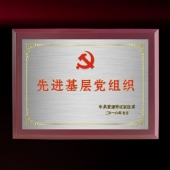 2016年6月制作　中共安康市漢濱區(qū)委組織部先進(jìn)基層黨組織牌匾