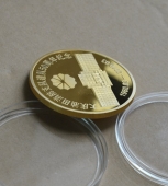 大慶油田消防支隊建隊50周年純金紀念幣,金質紀念幣