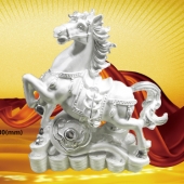 馬上如意前程馬純銀禮品訂做、前程如意純銀擺件訂制